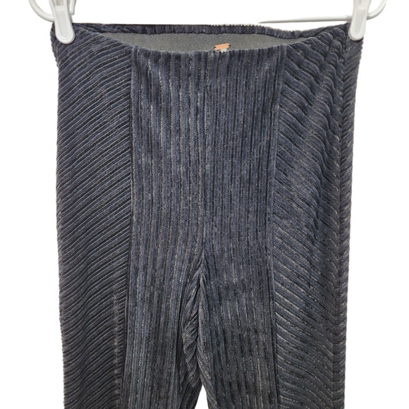 Free People Pants Womens Medium Flare 33" Inseam Pull On Velvet Ribbed Stretch - Picture 8 of 11